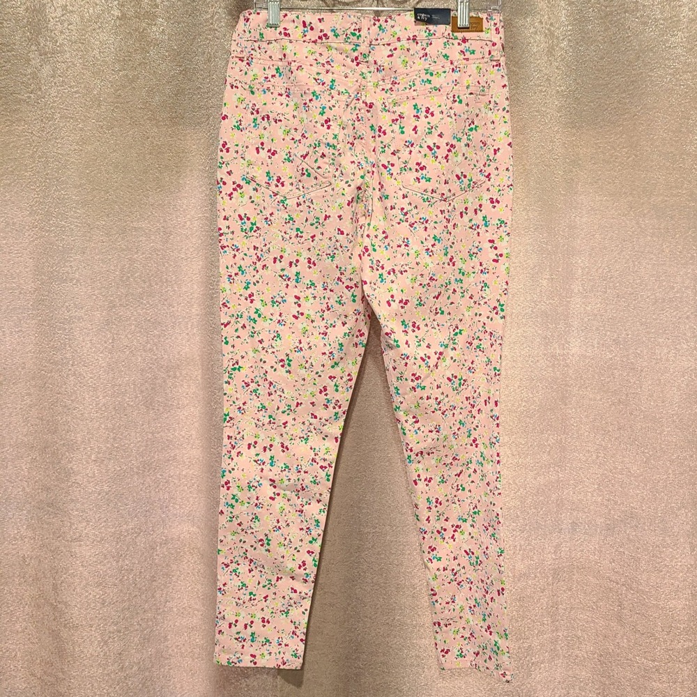 Crown & Ivy Libby Flowers Pink Floral High Rise Skinny Jeans Womens 8 NWT - Picture 9 of 14